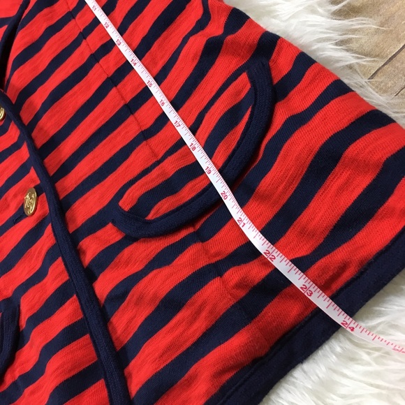 CAbi Red and Navy Striped Knit Blazer - Picture 5 of 6